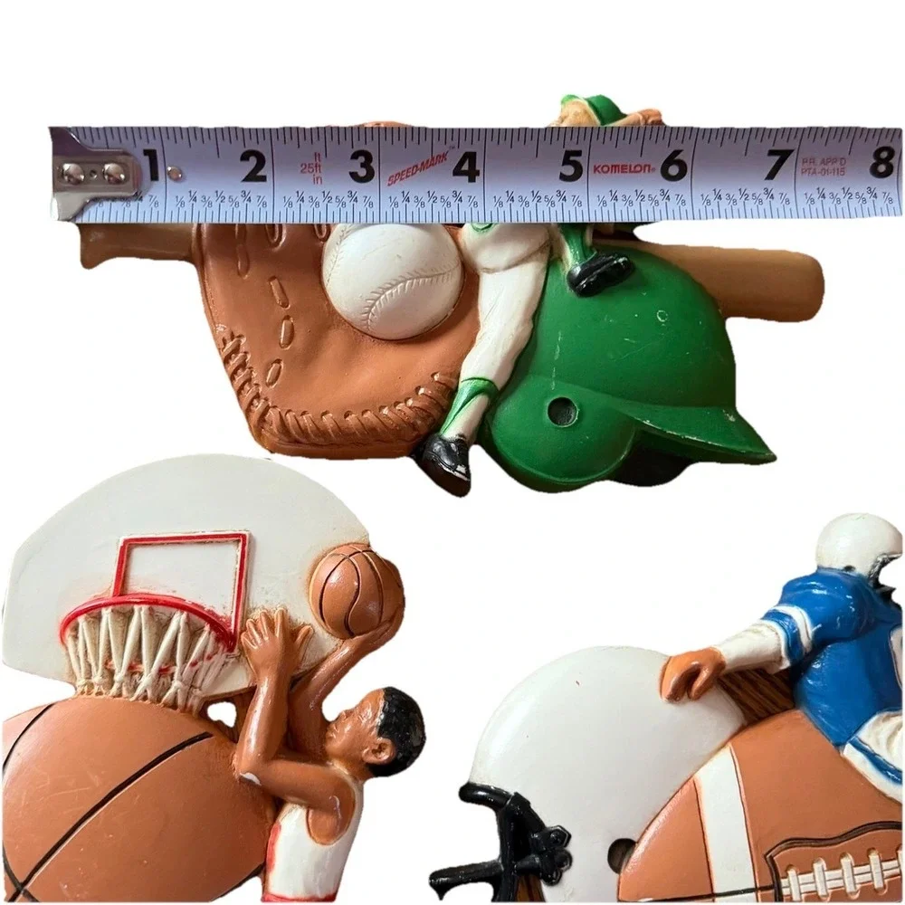 Sports Wall Decor‎ Set of 3 Vintage 1991 Burwood Football Basketball Baseball